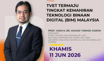 Saksikan Temu Bual Slot Selamat Pagi Malaysia (SPM), TV1 pada 11 Jun 2026 bersama Prof. Madya Dr. Ahmad Tarmizi Haron, Pengarah Pusat Inovasi dan Pangkalan Ilmu Building Information Modelling (BIM Centre), UMPSA